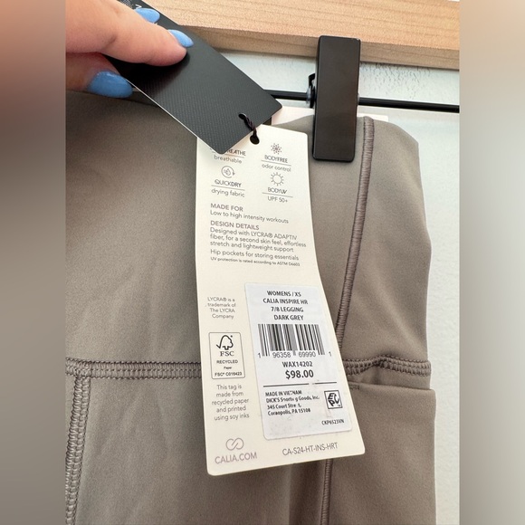 NWT Calia Inspire HR 7/8 Leggings - Size XS - Picture 5 of 9